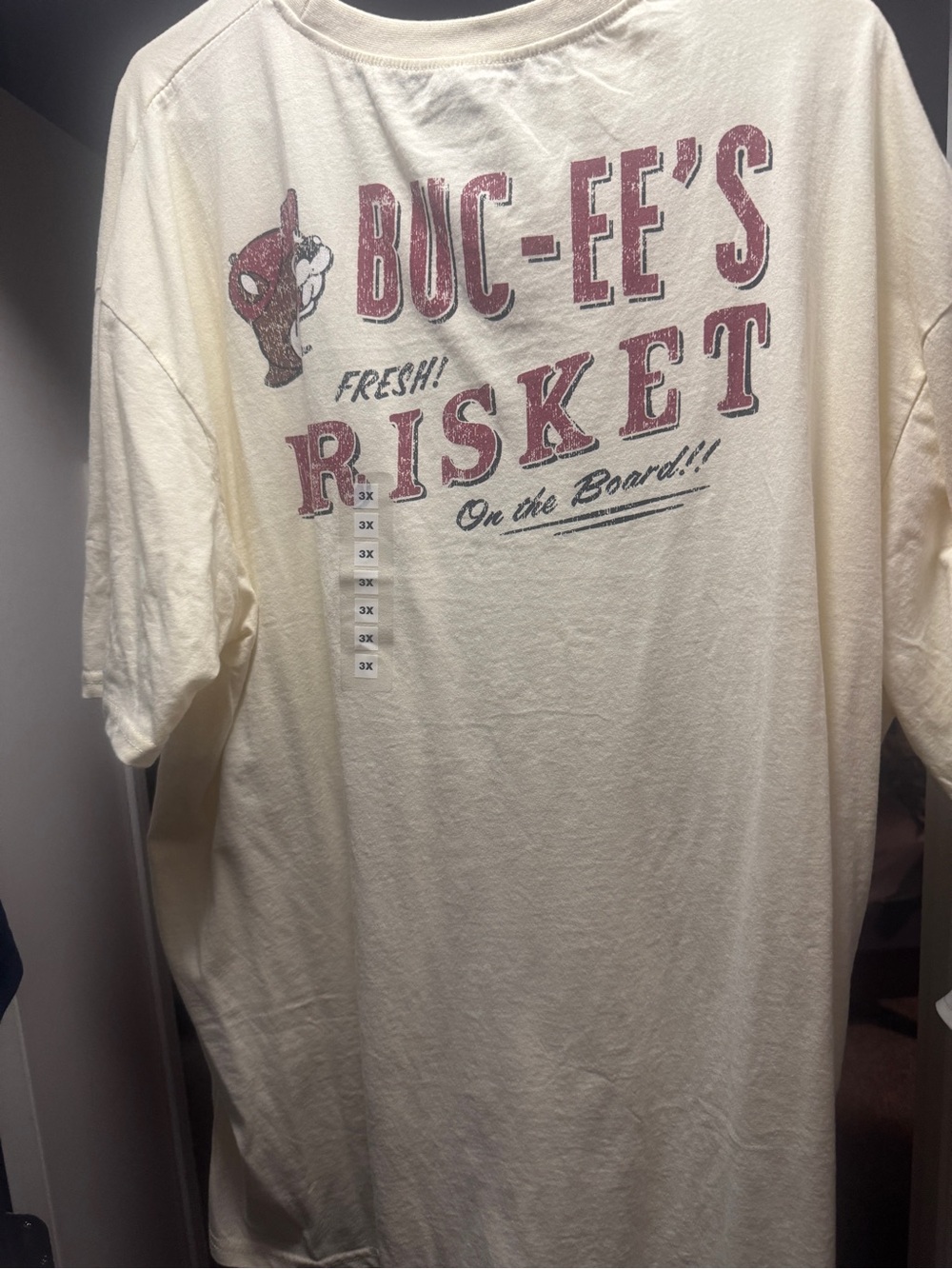 Bucees fresh brisket on the board! Shirt
